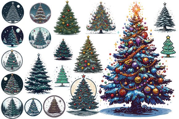 19 X Christmas Tree Bundle Illustrations Review