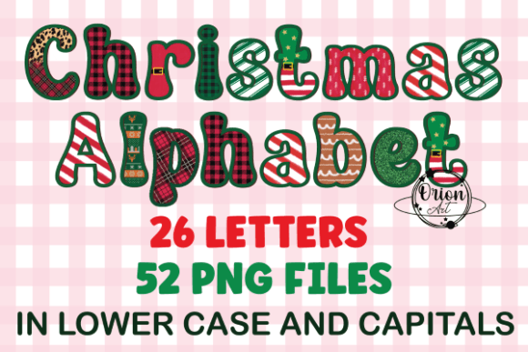 Christmas Alphabet Letters PNG Clipart for Illustrations