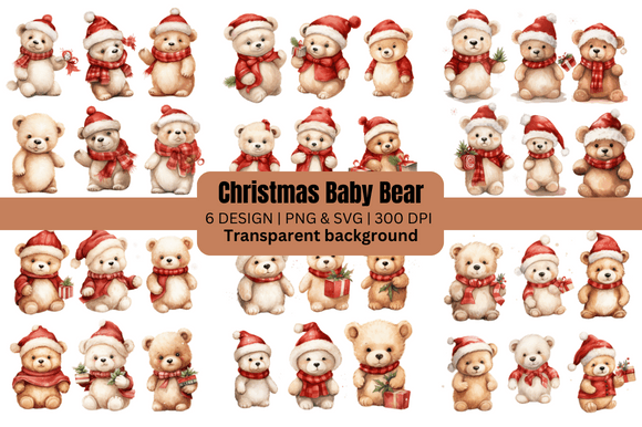 Christmas Baby Bear Clipart & Illustrations Review