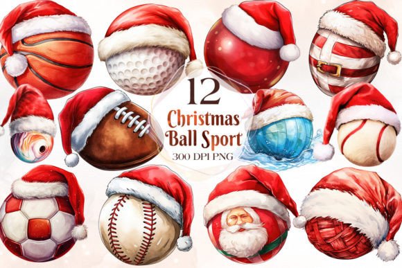 Christmas Balls for Sport Clipart Bundle: Illustrations