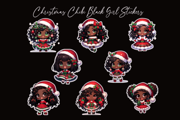 Christmas Chibi Black Girl Stickers: Editorial Illustrations Review