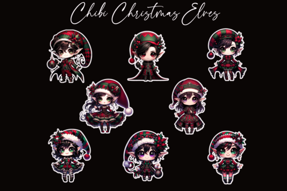 Christmas Chibi Elves Illustrations Review