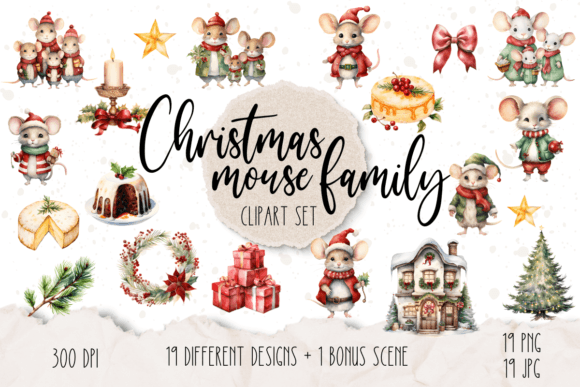 Christmas Mouse Family Illustrations Review