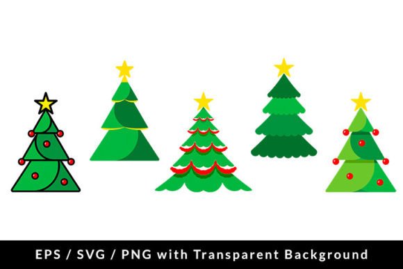 Christmas Tree Clip Art SVG EPS Illustrations