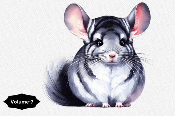 Cute Chinchilla Christmas Clipart Illustrations
