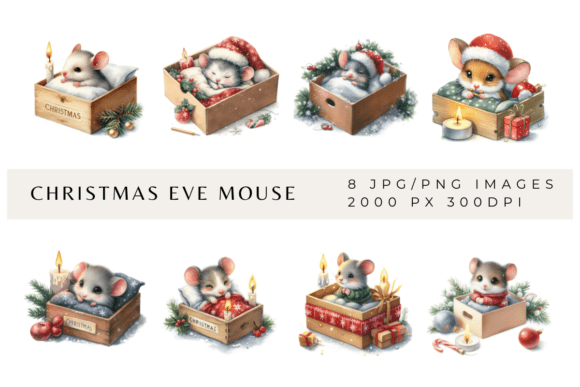 Cute Christmas Eve Mouse Illustrations Review