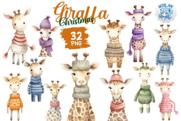 Cute Giraffe Christmas Watercolor: Top Illustrations