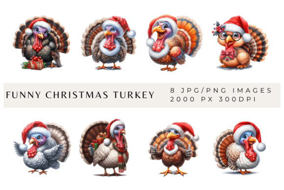 Funny Christmas Turkey: Illustrations for Designers