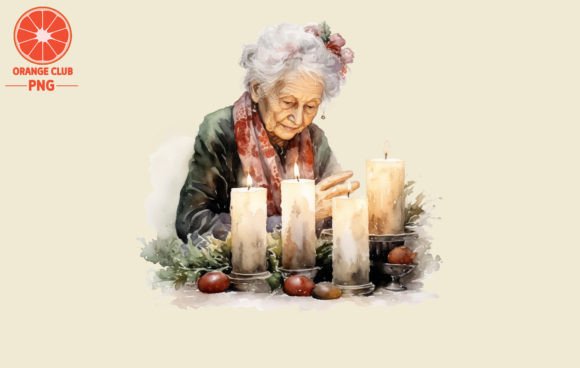Review: Christmas Candles with Old Lady 2 Illustrations