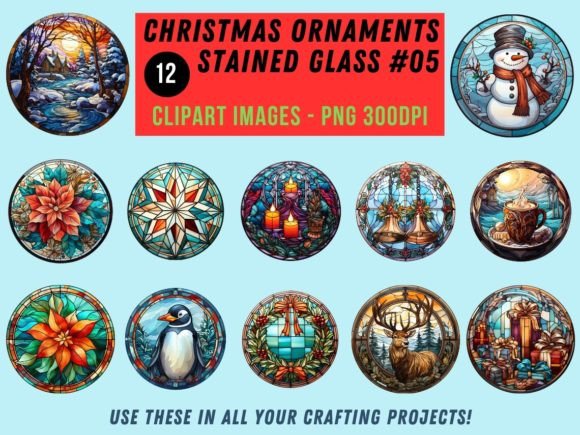 Review: Christmas Stained Glass Clipart 05 for Embroidery