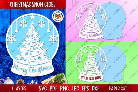 Review: Christmas Tree Snow Globe Paper Cut SVG Illustrations