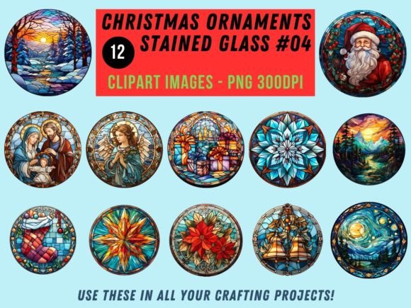 Reviewing Christmas Stained Glass Clipart 04 for Embroidery