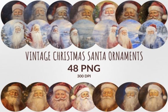 Reviewing the Vintage Christmas Santa Ornaments Bundle