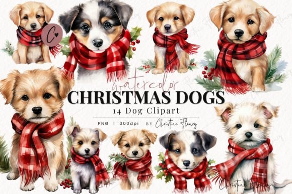 Reviewing Watercolor Christmas Dog Clipart for Embroidery