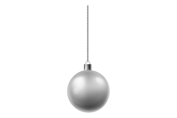 Silver Christmas Ball Mockup: Hanging El Illustrations