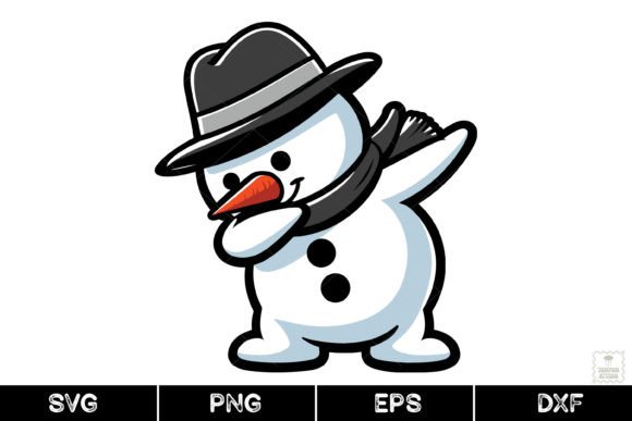 Snowman Dabbing Christmas SVG: Festive Illustrations