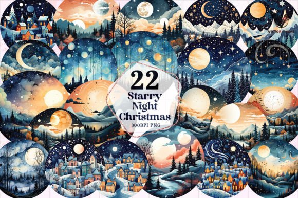 Starry Night Christmas Clipart PNG: A Designer’s Review of Festive Illustrations