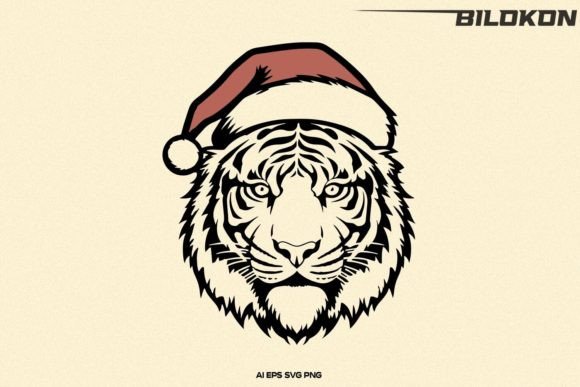 Tiger in Santa Hat SVG: Festive Illustrations Review