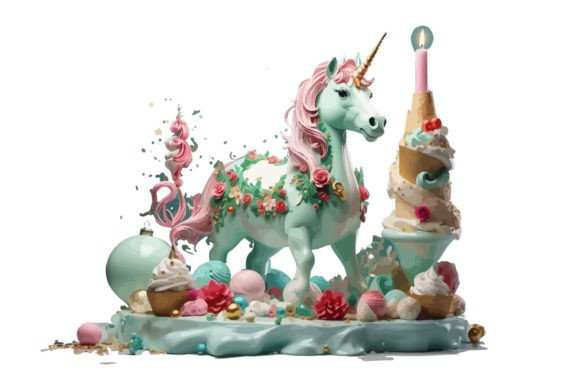 Unicorn Silhouette Christmas Illustrations